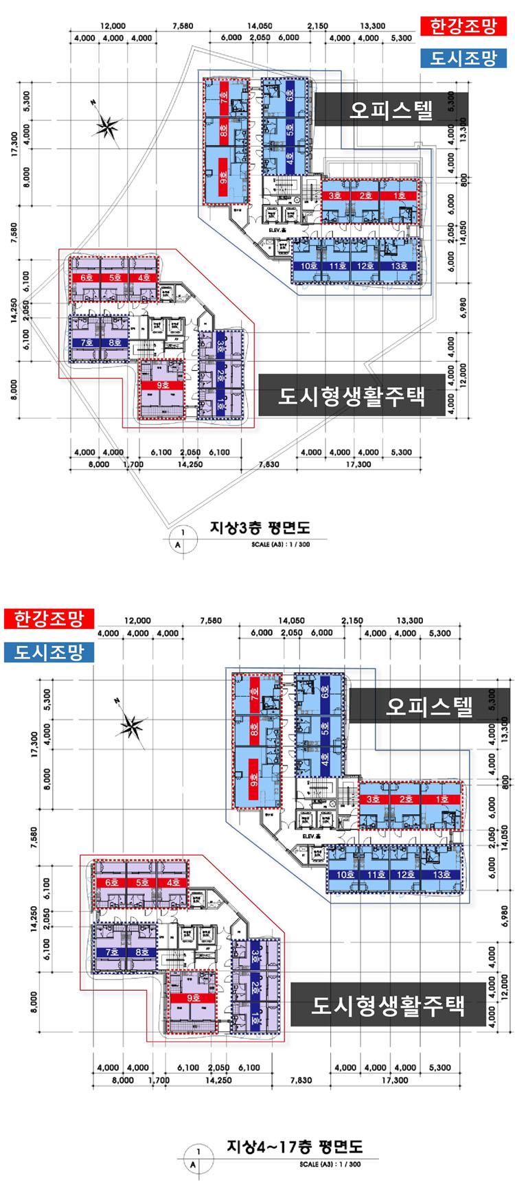 여의도 더리브스타일 평면도_3F-17F
